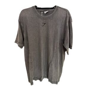 Gymshark Lifting Club T-Shirt Small Gray Acid Wash Graphic Tee NWT - S